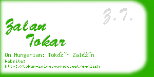 zalan tokar business card